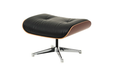 Vitra Ottoman für Lounge Chair Leder / Schwarz