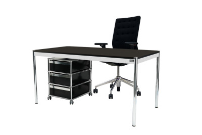 USM Haller Poste de travail 150 x 75 Résine / gris perle