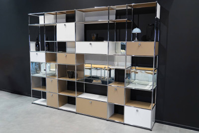 USM Haller Wohnwand Reinweiß RAL 9010 & USM Beige