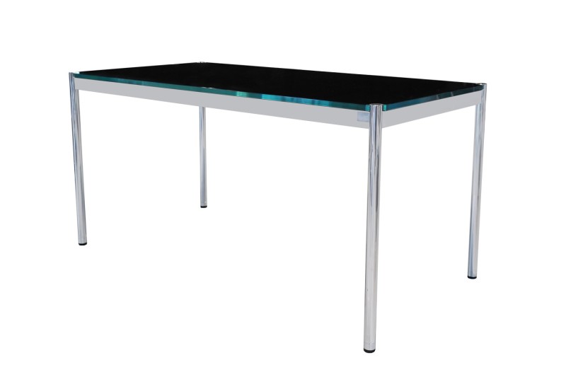 USM Haller Bureau Verre / Noir 150 x 75 cm