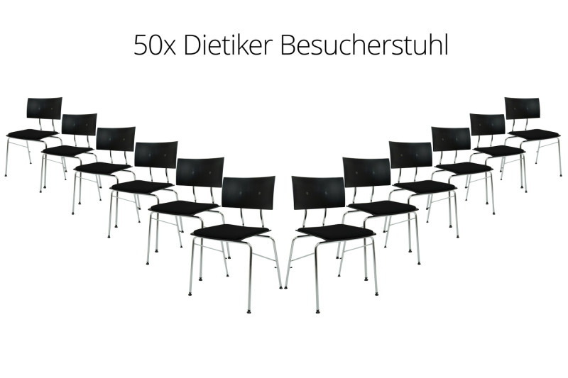 Dietiker Besucherstuhl Holz / Stoff / Schwarz Set von 50 Stk.