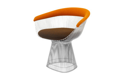 Knoll International Platner Arm Chair Tissu / Orange / Marron