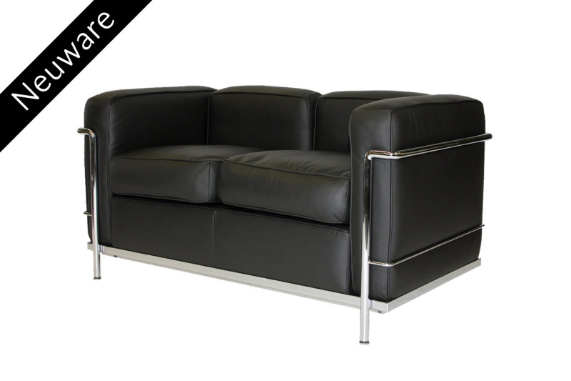 Cassina LC2 Le Corbusier 2-er Sofa Leder / Schwarz