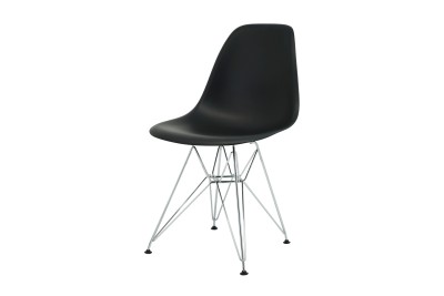 Vitra Eames Plastic Bijzetstoel DSR / Zwart
