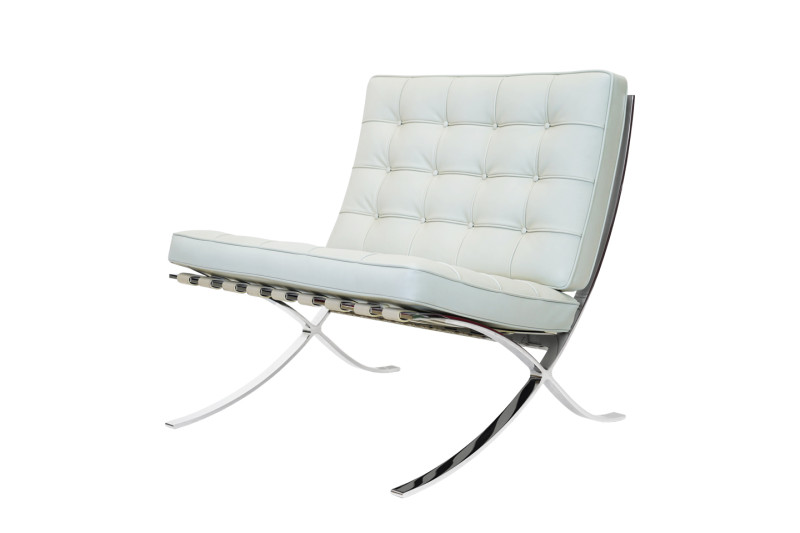 Knoll International Barcelona Sessel Relax Leder / Helles Mint / Creme