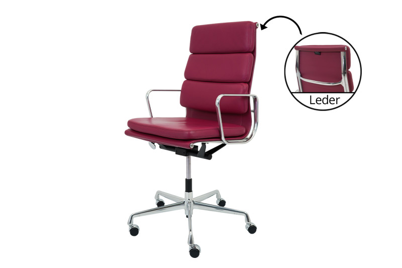 Vitra EA 219 Leather / Magenta / Red