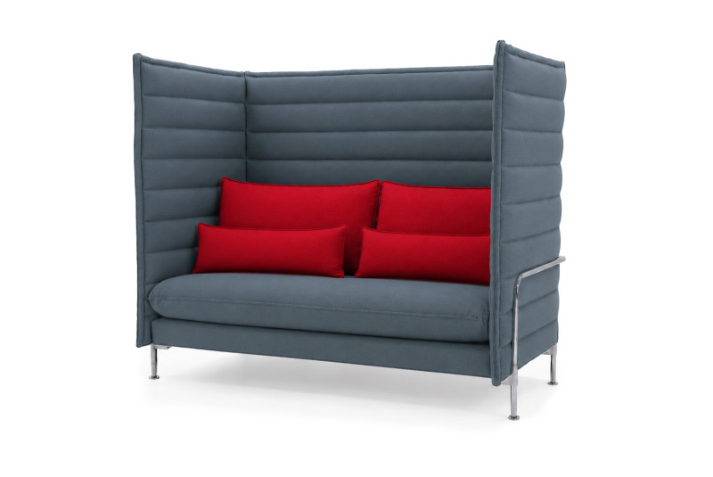 Vitra Alcove Highback Two-Seater Stoff / Grau / Rot