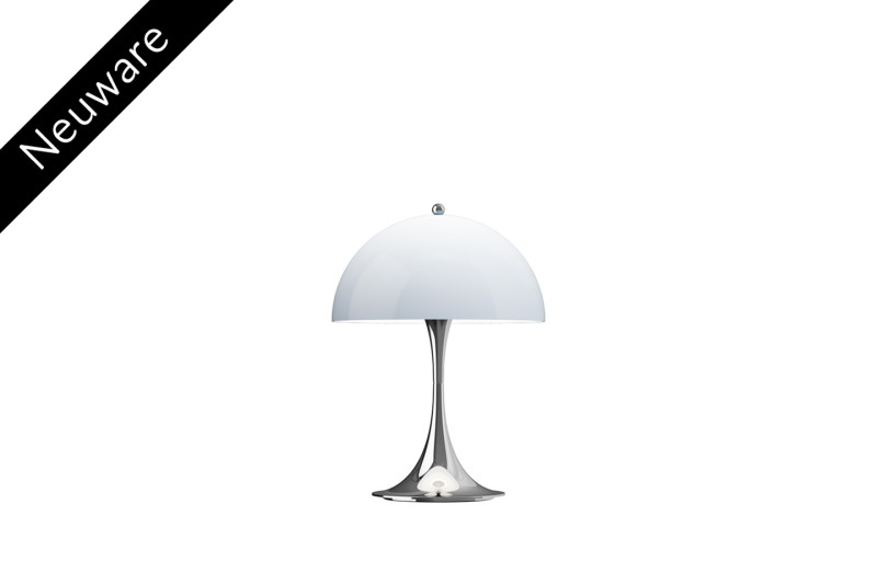 Louis Poulsen Panthella V3 Mini 250 Portable (In- & Outdoor) Tischlampe / Chrome Opal Blue Grey