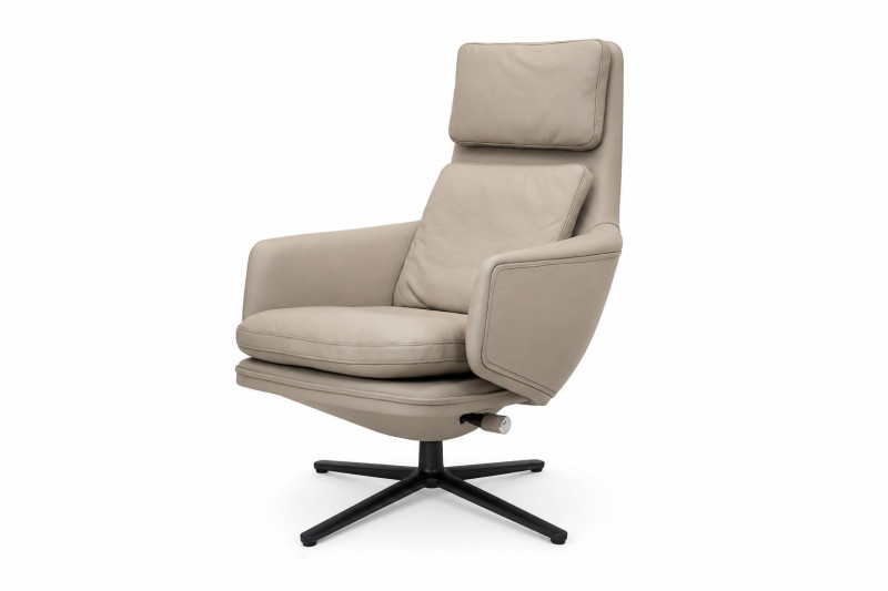Vitra Grand Relax Sessel Leder / Grau / Beige
