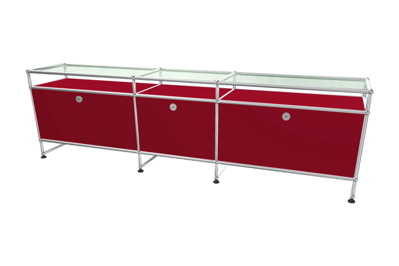 USM Haller TV-Board / Lowboard mit Glastablaren
