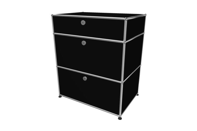 USM Haller Sideboard Graphitschwarz RAL 9011 Tiefe 50 cm