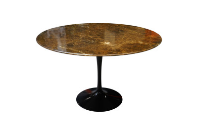 Knoll International Saarinen Tulip Tisch Marmor / Braun Ø 120 cm