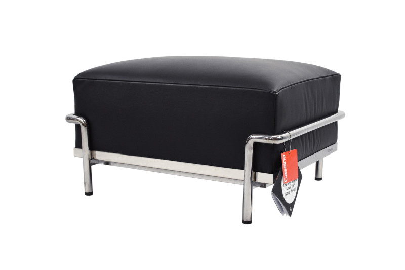 Cassina LC2 Le Corbusier Taburete Piel / Negro