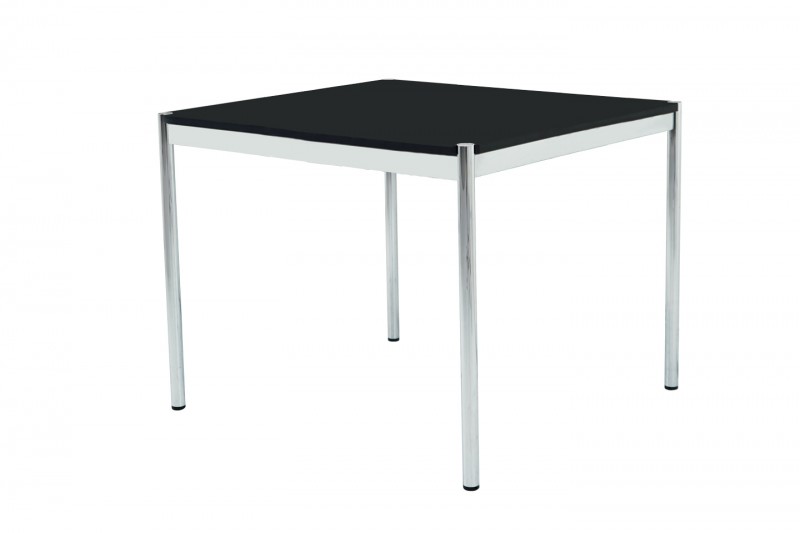 USM Haller Mesa de Reunión Madera / Negro 100 x 100 cm