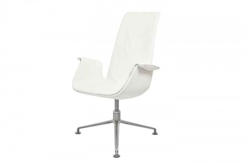 Knoll International FK 6725 Tulip Fauteuil Cuir / Blanc