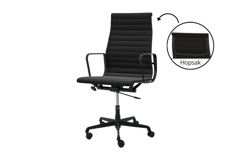 Vitra Aluminium Group EA 119 Siège Pivotant de Bureau Cuir / Noir