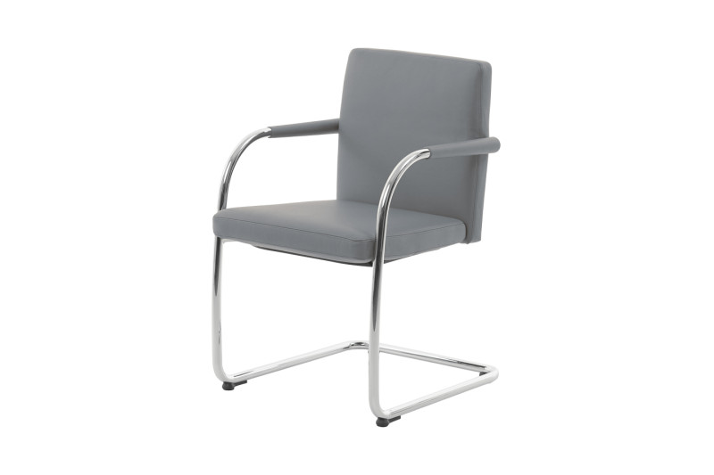 Vitra VisaSoft Freischwinger Leder / Grau