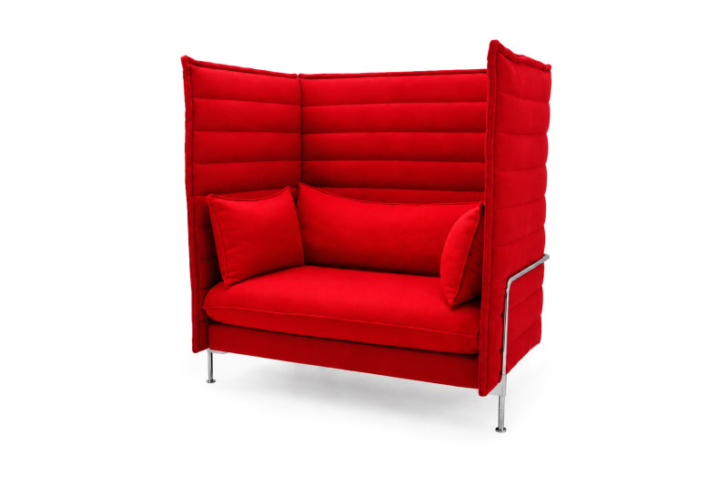 Vitra Alcove Highback Love Seat Fabric / Red