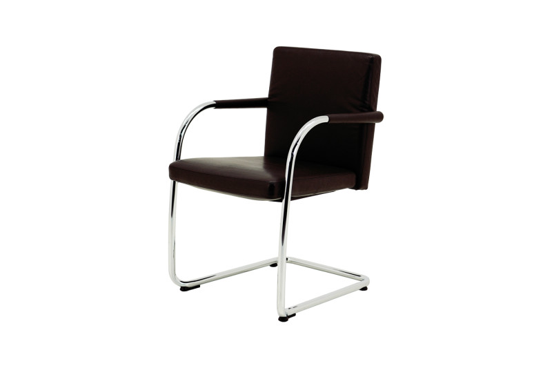 Vitra VisaSoft Freischwinger Leder / Braun *nicht stapelbar*