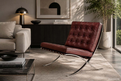 Knoll International Barcelona Sessel Leder / Dunkelbraun