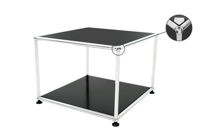 USM Haller Side Table Glass/ USM Green 50 x 50 cm