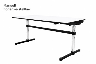 USM Kitos M - höhenv. Schreibtisch Kunstharz / Weiß 160 x 75 cm