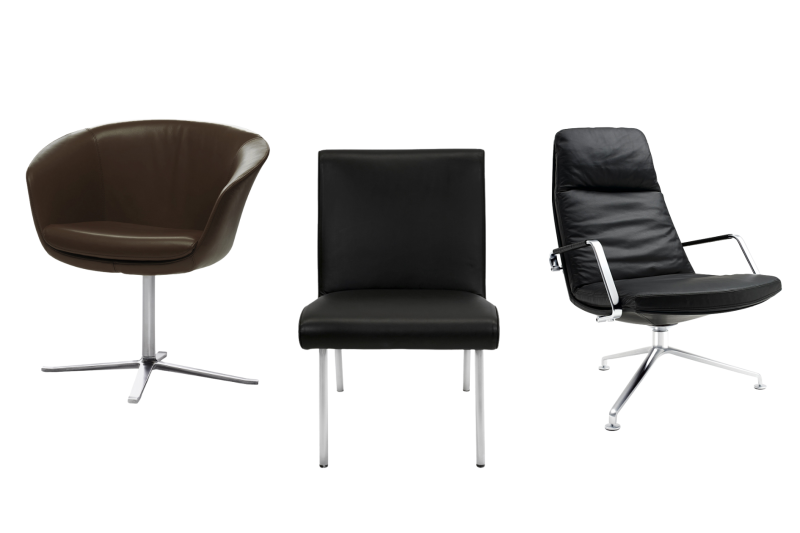 Cassina LC3 Le Corbusier 2-zitsbank leder / grijs / grigio