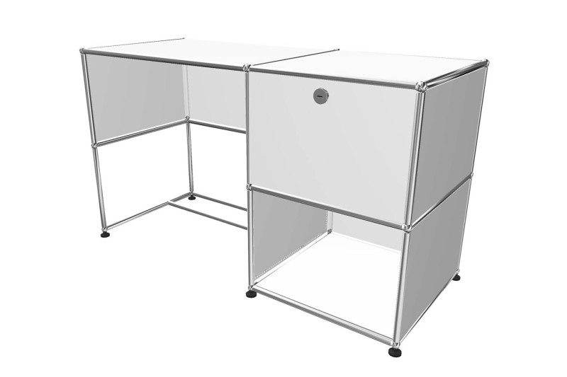USM Haller Sideboard with Glass Shelf Pure White RAL 9010