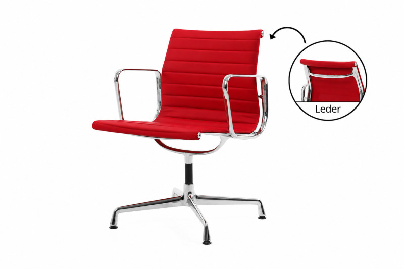 Vitra EA 107 Cuir / Rouge *non pivotant*