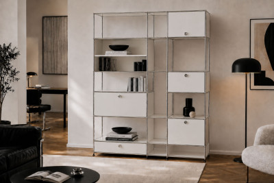 USM Haller Wohnwand Reinweiß RAL 9010