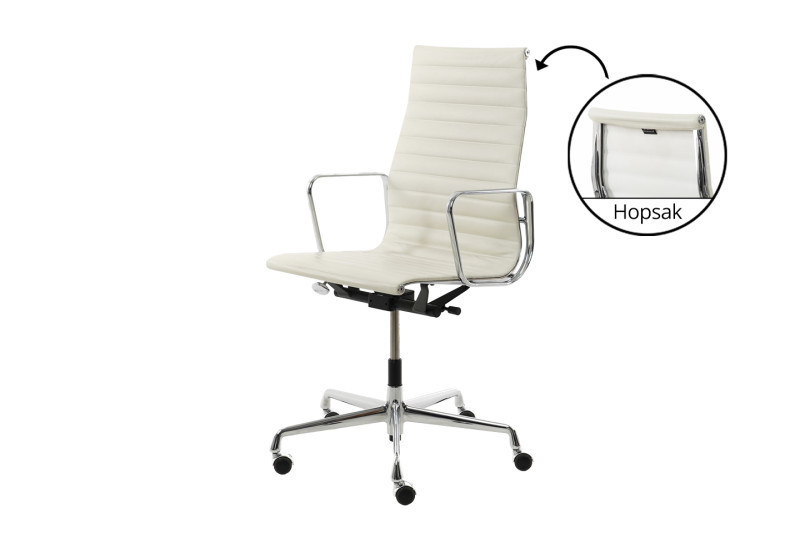 Vitra EA 119 Leder / Weiß / Hellgrau
