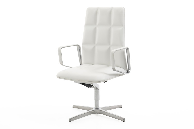 Walter Knoll Leadchair Executive Chaise de conférence cuir / blanc