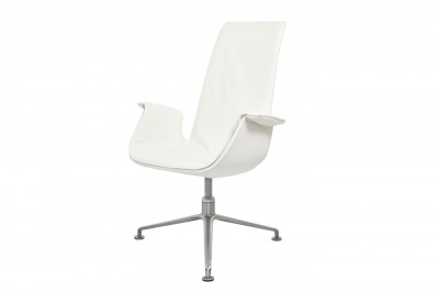 Walter Knoll FK 6725 Tulip Stuhl Leder / Cremeweiß
