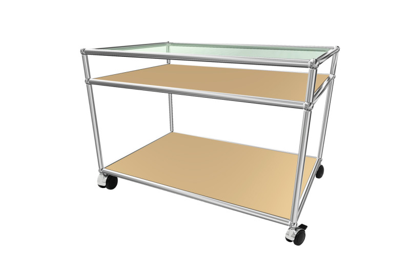 USM Haller Beistelltisch Klarglas 75 x 50 cm
