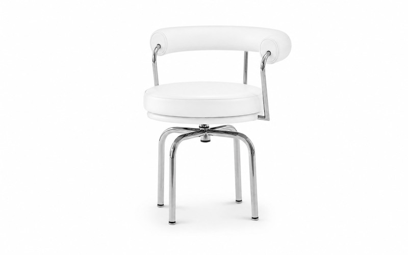 Cassina LC7 Le Corbusier Drehstuhl Leder / Weiß