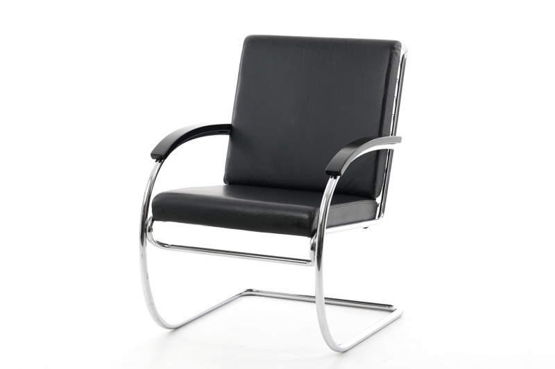 Thonet KS 46 Freischwinger Leder / Schwarz