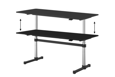 USM Kitos M - man. höhenverstellbarer Schreibtisch Kunstharz / Schwarz 180 x 80 cm