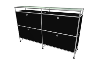 USM Haller Sideboard mit Glastablaren USM Haller Sideboard mit Glastablaren