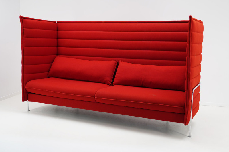 Vitra Alcove Highback Three-Seater Stoff / Rot