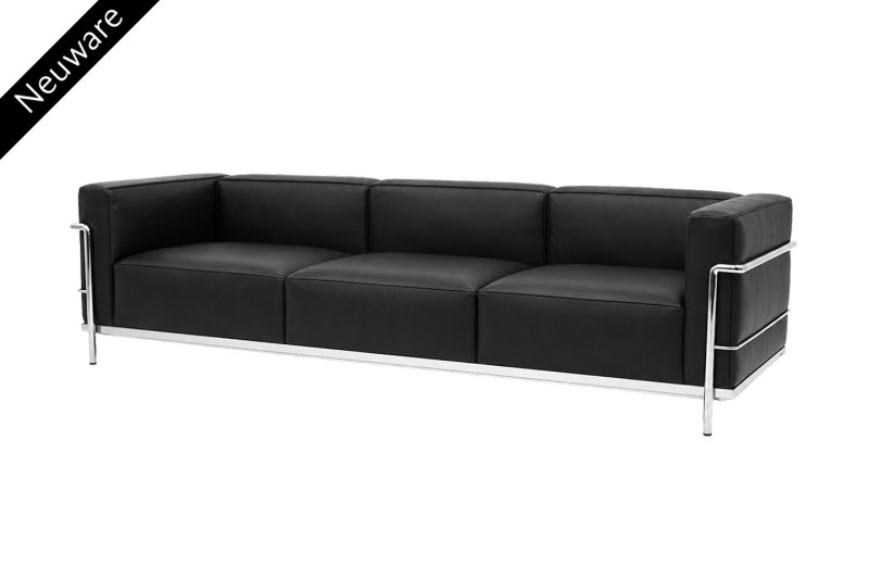 Cassina LC3 Le Corbusier 3-er Sofa Leder / Schwarz