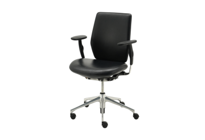 Vitra Oson Bürodrehstuhl Leder / Schwarz