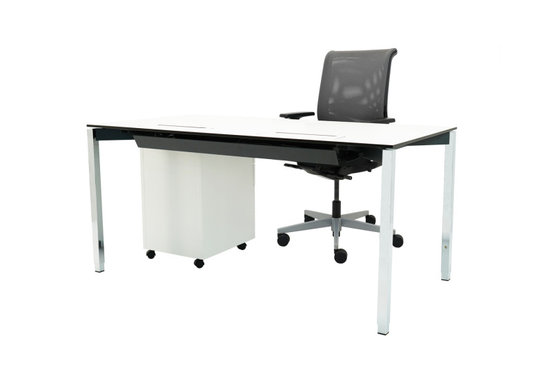 Dobergo + Sedus puesto de trabajo 160 x 80 resina sintética / blanco