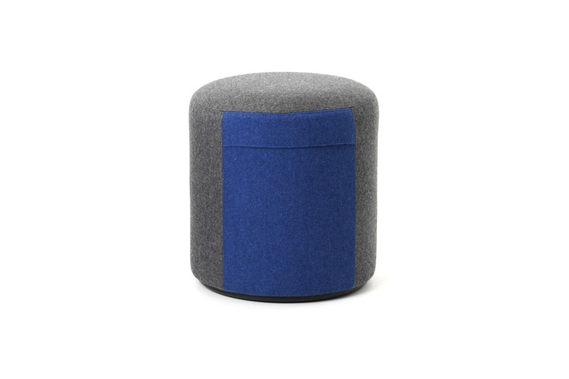 Sitzhocker Filz / Grau / Blau