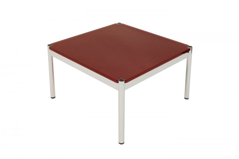 USM Haller Table D´Appoint Verre / Rouge 75 x 75 cm