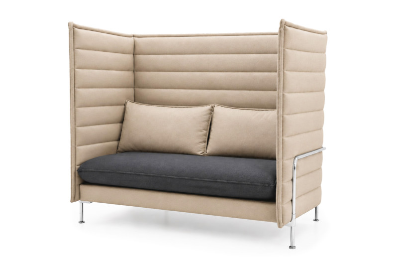 Vitra Alcove Highback Two-Seater Fabric / Beige / Gray