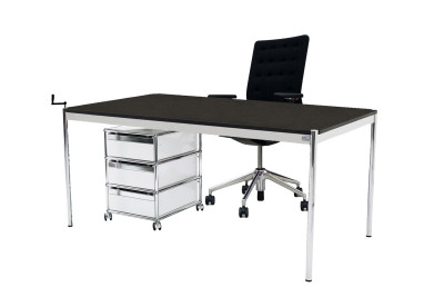 USM Haller Poste de travail 150 x 75 Résine / gris perle