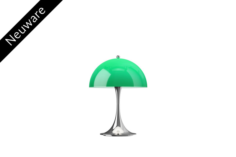Louis Poulsen Panthella "The Originals" V3 Mini 250 (In- & Outdoor) Tischlampe / Chrome Opal Grün
