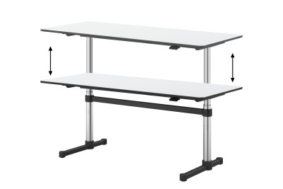 USM Kitos M - man. höhenverstellbarer Schreibtisch Kunstharz / Weiß 180 x 80 cm
