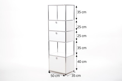USM Haller Dressoir Met Glazen Plank Puur Wit RAL 9010