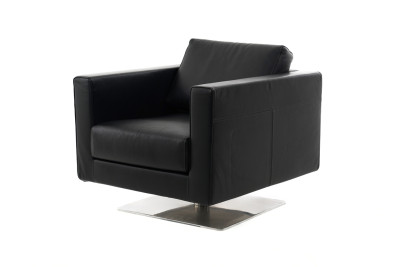 Vitra Park Swivel Armchair Sessel Leder / Schwarz
